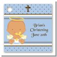 Angel Baby Boy Hispanic - Personalized Baptism / Christening Card Stock Favor Tags thumbnail