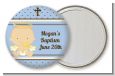 Angel Baby Boy Caucasian - Personalized Baptism / Christening Pocket Mirror Favors thumbnail