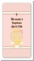 Angel Baby Girl Caucasian - Custom Rectangle Baptism / Christening Sticker/Labels