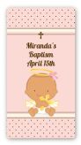 Angel Baby Girl Hispanic - Custom Rectangle Baptism / Christening Sticker/Labels