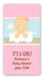 Angel in the Cloud Girl - Custom Rectangle Baby Shower Sticker/Labels thumbnail