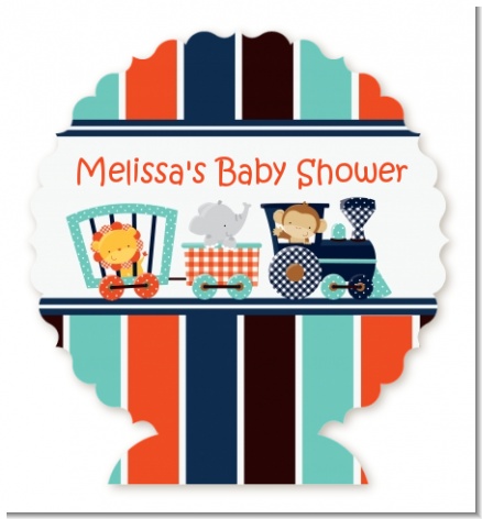 Animal Train - Personalized Baby Shower Centerpiece Stand