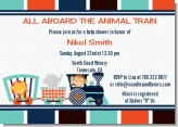 Animal Train - Baby Shower Invitations
