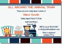 Animal Train - Baby Shower Invitations