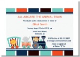 Animal Train - Baby Shower Petite Invitations