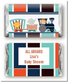 Animal Train - Personalized Baby Shower Mini Candy Bar Wrappers