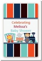 Animal Train - Custom Large Rectangle Baby Shower Sticker/Labels