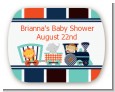 Animal Train - Personalized Baby Shower Rounded Corner Stickers thumbnail