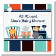 Animal Train - Personalized Baby Shower Card Stock Favor Tags thumbnail