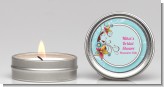 Aqua & Brown Floral - Birthday Party Candle Favors