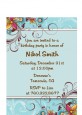 Aqua & Brown Floral - Birthday Party Petite Invitations thumbnail