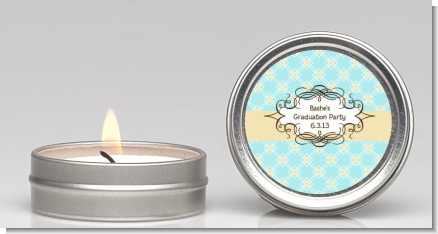 Aqua & Yellow - Graduation Party Candle Favors