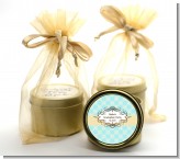 Aqua & Yellow - Graduation Party Gold Tin Candle Favors