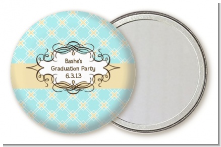 Aqua & Yellow - Personalized Graduation Party Pocket Mirror Favors