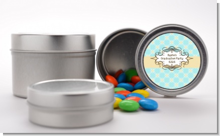 Aqua - Custom Graduation Party Favor Tins