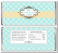 Aqua & Yellow - Personalized Graduation Party Candy Bar Wrappers