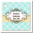 Aqua & Yellow - Personalized Graduation Party Card Stock Favor Tags thumbnail