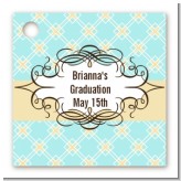 Aqua & Yellow - Personalized Graduation Party Card Stock Favor Tags