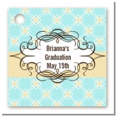 Aqua & Yellow - Personalized Graduation Party Card Stock Favor Tags