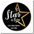 A Star Is Born - Round Personalized Baby Shower Sticker Labels thumbnail