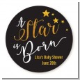 A Star Is Born Gold - Round Personalized Baby Shower Sticker Labels thumbnail