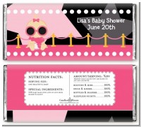 A Star Is Born Hollywood Black|Pink - Personalized Baby Shower Candy Bar Wrappers