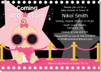 A Star Is Born!® Hollywood Black|Pink - Baby Shower Invitations