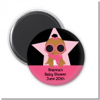 A Star Is Born Hollywood Black|Pink - Personalized Baby Shower Magnet Favors