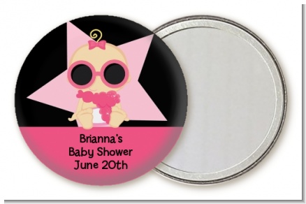 A Star Is Born Hollywood Black|Pink - Personalized Baby Shower Pocket Mirror Favors