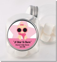 A Star Is Born Hollywood White|Pink - Personalized Baby Shower Candy Jar