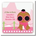 A Star Is Born Hollywood White|Pink - Square Personalized Baby Shower Sticker Labels thumbnail