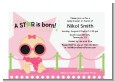 A Star Is Born Hollywood White|Pink - Baby Shower Petite Invitations thumbnail