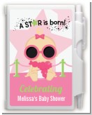A Star Is Born Hollywood White|Pink - Baby Shower Personalized Notebook Favor