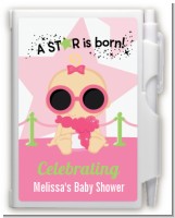 A Star Is Born Hollywood White|Pink - Baby Shower Personalized Notebook Favor