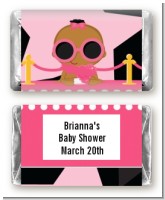 A Star Is Born Hollywood Black|Pink - Personalized Baby Shower Mini Candy Bar Wrappers