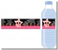 A Star Is Born Hollywood Black|Pink - Personalized Baby Shower Water Bottle Labels thumbnail