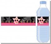 A Star Is Born Hollywood Black|Pink - Personalized Baby Shower Water Bottle Labels