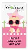 A Star Is Born Hollywood White|Pink - Custom Rectangle Baby Shower Sticker/Labels