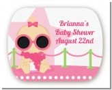 A Star Is Born Hollywood White|Pink - Personalized Baby Shower Rounded Corner Stickers