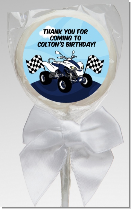 ATV 4 Wheeler Quad - Personalized Birthday Party Lollipop Favors