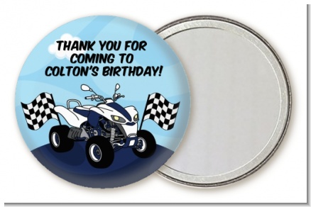 ATV 4 Wheeler Quad - Personalized Birthday Party Pocket Mirror Favors