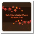 Autumn Leaves - Square Personalized Bridal Shower Sticker Labels thumbnail