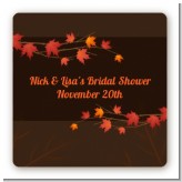 Autumn Leaves - Square Personalized Bridal Shower Sticker Labels