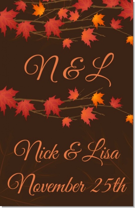 Autumn Leaves - Personalized Bridal Shower Wall Art