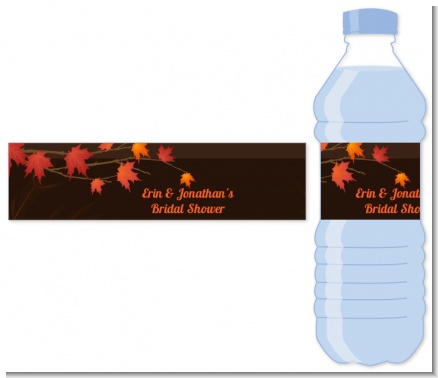 Autumn Leaves - Personalized Bridal Shower Water Bottle Labels