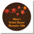 Autumn Leaves - Round Personalized Bridal Shower Sticker Labels thumbnail