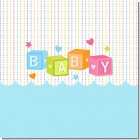 Baby Blocks Blue Baby Shower Theme