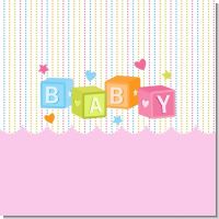 Baby Blocks Pink Baby Shower Theme