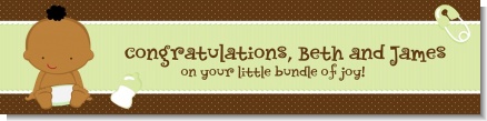 Baby Neutral African American - Personalized Baby Shower Banners
