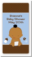 Baby African American - Rectangular Personalized Baby Shower Sticker/L